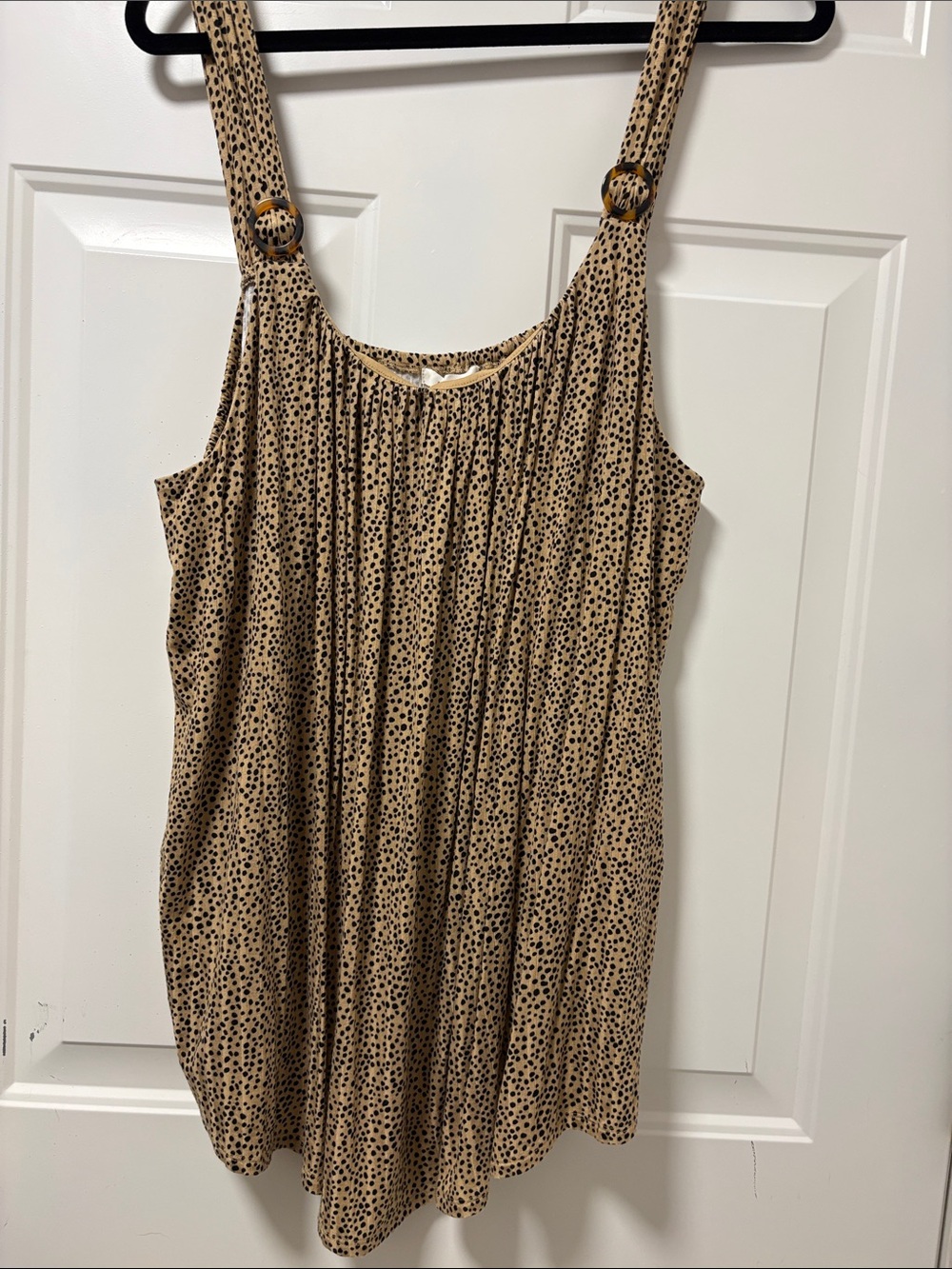 Maurices Tan and Black Spotted Sleeveless Top